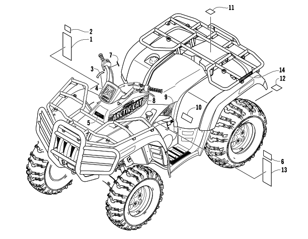 Parts Diagram for Arctic Cat 2005 650 H1 4X4 LE ATV DECALS