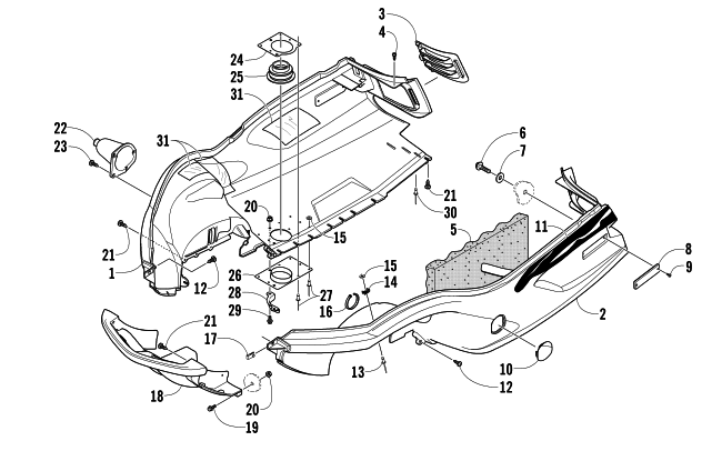 Parts Diagram for Arctic Cat 2006 Z 370 LX SNOWMOBILE BELLY PAN AND FRONT BUMPER ASSEMBLY