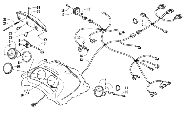 Parts Diagram for Arctic Cat 2006 Z 370 LX SNOWMOBILE HEADLIGHT, INSTRUMENTS, AND WIRING ASSEMBLIES