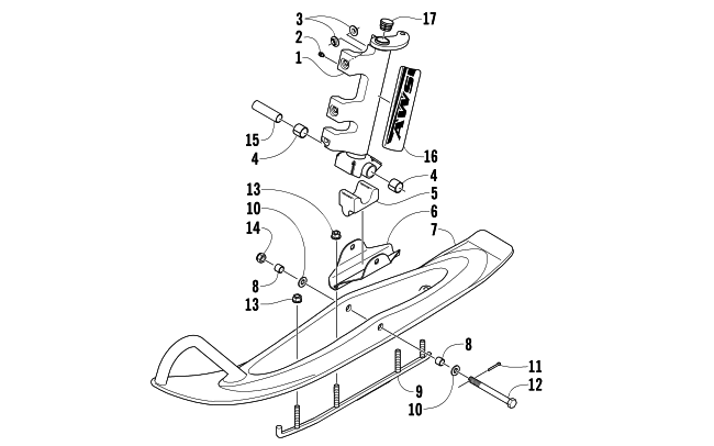 Parts Diagram for Arctic Cat 2006 PANTHER 570 SNOWMOBILE SKI AND SPINDLE ASSEMBLY