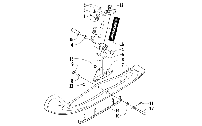Parts Diagram for Arctic Cat 2006 Z 570 SNOWMOBILE SKI AND SPINDLE ASSEMBLY