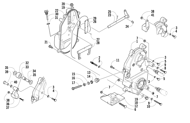 Parts Diagram for Arctic Cat 2007 BEARCAT WIDE TRACK SNOWMOBILE DROPCASE AND CHAIN TENSION ASSEMBLY
