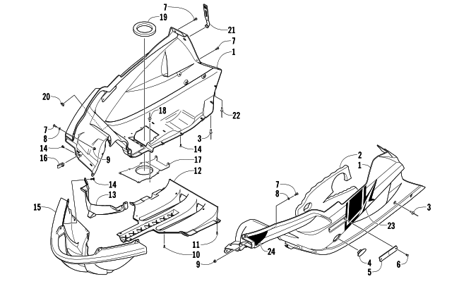 Parts Diagram for Arctic Cat 2006 FIRECAT 700 EFI R SNOWMOBILE BELLY PAN ASSEMBLY