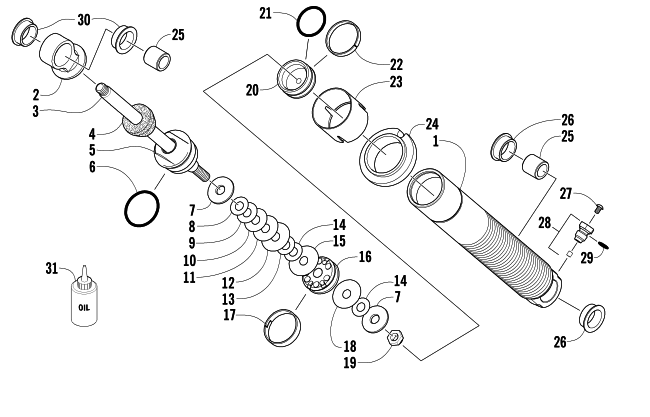 Parts Diagram for Arctic Cat 2006 CROSSFIRE 700 EFI EARLY BUILD SNOWMOBILE FRONT SUSPENSION SHOCK ABSORBER