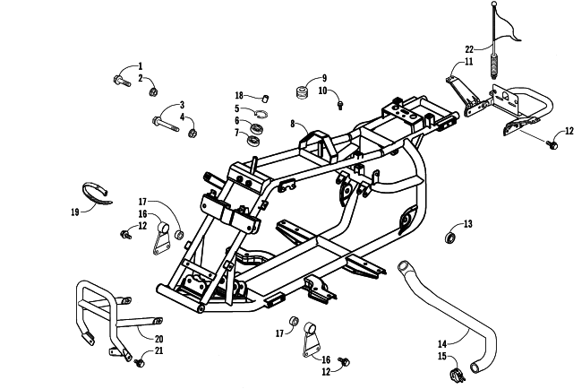 Parts Diagram for Arctic Cat 2006 50 DVX ATV FRAME AND RELATED PARTS ASSEMBLY