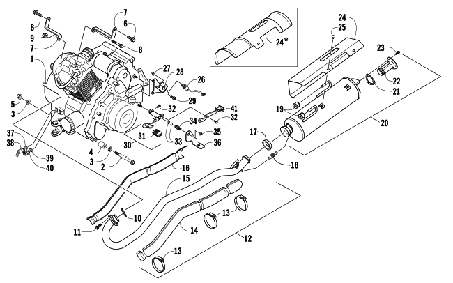 Parts Diagram for Arctic Cat 2006 400 MANUAL TRANSMISSION 4X4 VP ATV ENGINE AND EXHAUST