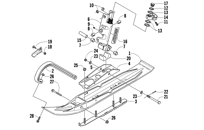 Parts Diagram for Arctic Cat 2006 FIRECAT 500 SNOWMOBILE SKI AND SPINDLE ASSEMBLY