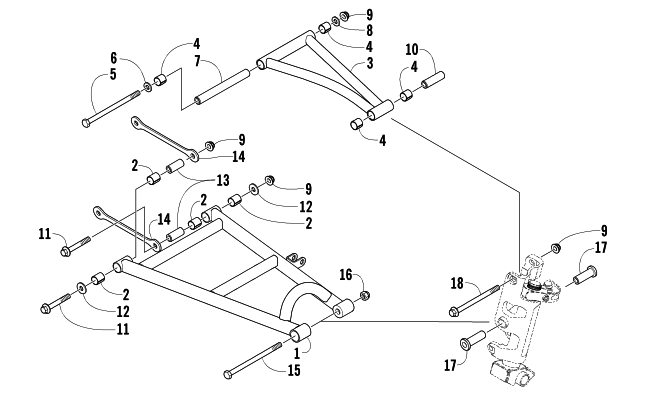 Parts Diagram for Arctic Cat 2006 FIRECAT 500 SNOWMOBILE A-ARM ASSEMBLY