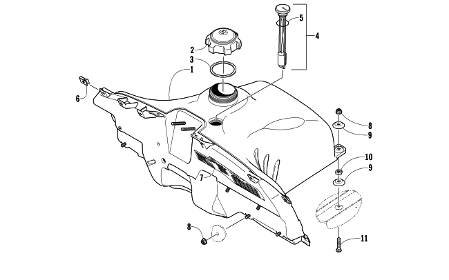 Parts Diagram for Arctic Cat 2006 FIRECAT 700 EFI R SNOWMOBILE GAS TANK ASSEMBLY