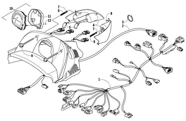 Parts Diagram for Arctic Cat 2006 FIRECAT 700 EFI R SNOWMOBILE HEADLIGHT, INSTRUMENTS, AND WIRING ASSEMBLIES