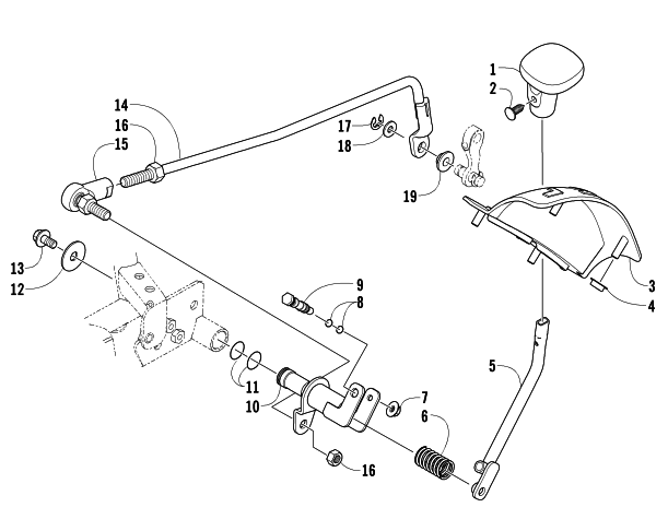Parts Diagram for Arctic Cat 2006 400 AUTOMATIC TRANSMISSION 4X4 FIS ATV REVERSE SHIFT LEVER ASSEMBLY