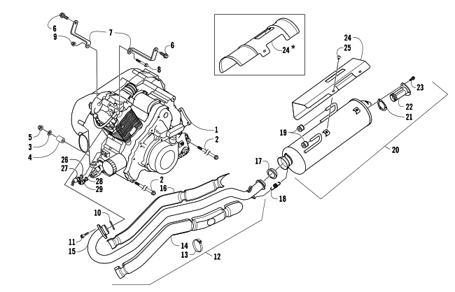 Parts Diagram for Arctic Cat 2006 400 AUTOMATIC TRANSMISSION 4X4 VP ATV ENGINE AND EXHAUST