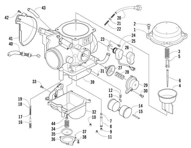 Parts Diagram for Arctic Cat 2005 650 H1 4X4 LE ATV CARBURETOR