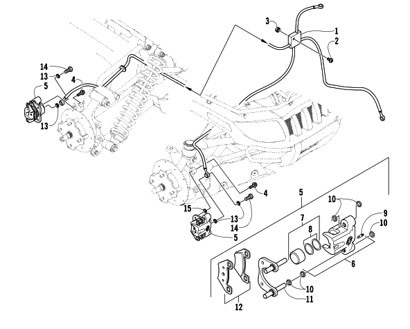Parts Diagram for Arctic Cat 2005 650 H1 4X4 LE ATV HYDRAULIC BRAKE ASSEMBLY