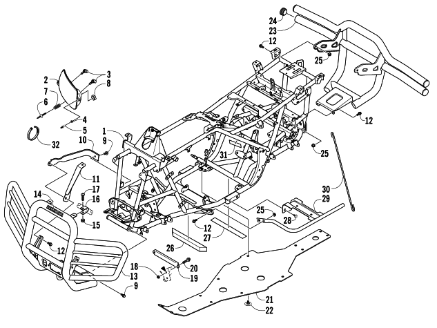 Parts Diagram for Arctic Cat 2006 650 V-TWIN AUTOMATIC TRANSMISSION 4X4 FIS LIMITED EDITION ATV FRAME AND RELATED PARTS