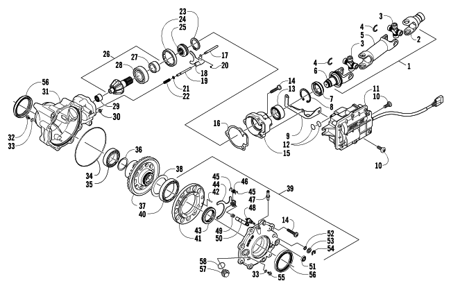 Parts Diagram for Arctic Cat 2006 650 V-TWIN AUTOMATIC TRANSMISSION 4X4 FIS CA ATV FRONT DRIVE GEARCASE ASSEMBLY