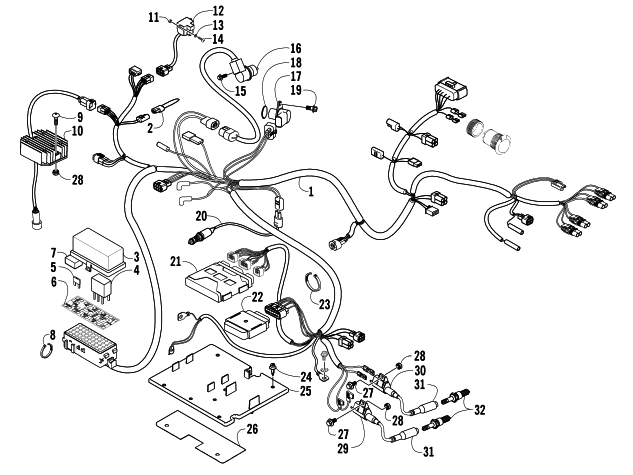 Parts Diagram for Arctic Cat 2006 650 V-TWIN AUTOMATIC TRANSMISSION 4X4 FIS ATV WIRING HARNESS ASSEMBLY