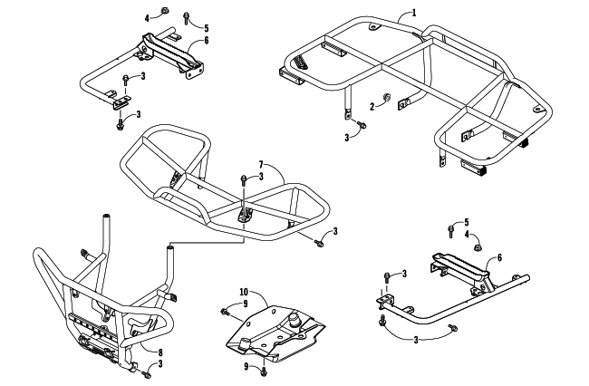 Parts Diagram for Arctic Cat 2006 250 UTILITY ATV RACKS AND BUMPER ASSEMBLY