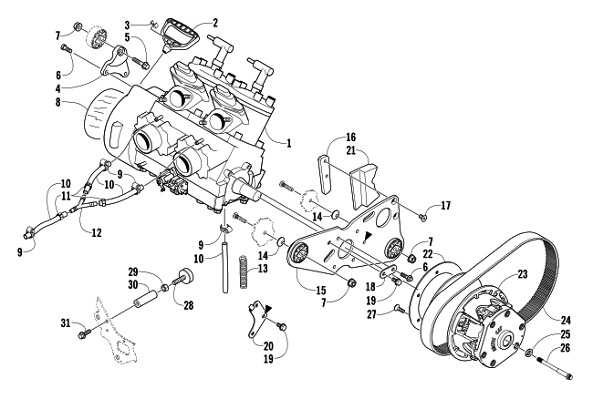 Parts Diagram for Arctic Cat 2006 FIRECAT 600 EFI SNOWMOBILE ENGINE AND RELATED PARTS
