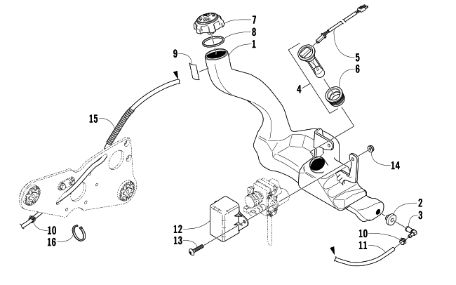 Parts Diagram for Arctic Cat 2006 FIRECAT 700 EFI LIMITED EDITION SNOWMOBILE OIL TANK ASSEMBLY