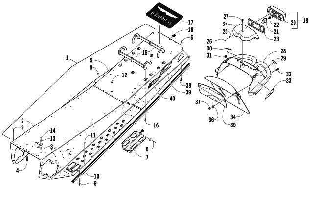 Parts Diagram for Arctic Cat 2006 M7 153 SNOWMOBILE TUNNEL, REAR BUMPER, AND TAILLIGHT ASSEMBLY