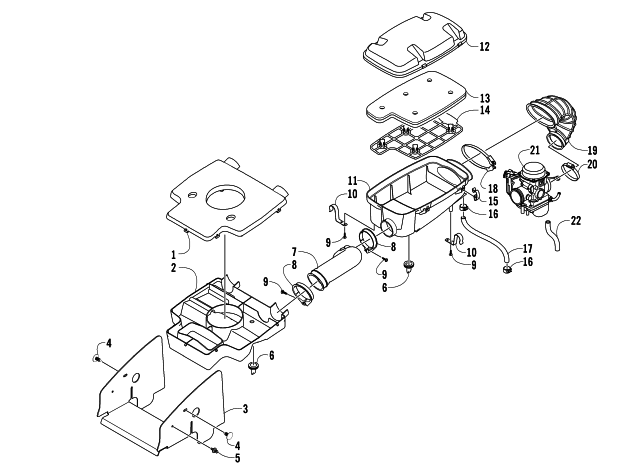 Parts Diagram for Arctic Cat 2006 400 AUTOMATIC TRANSMISSION 4X4 TRV ATV AIR INTAKE ASSEMBLY