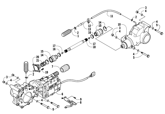 Parts Diagram for Arctic Cat 2006 500 AUTOMATIC TRANSMISSION 4X4 FIS ATV DRIVE TRAIN ASSEMBLY