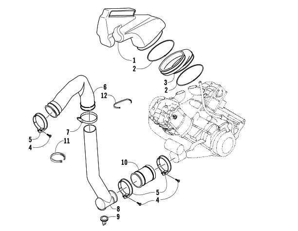 Parts Diagram for Arctic Cat 2006 650 V-TWIN AUTOMATIC TRANSMISSION 4X4 FIS CA ATV CASE/BELT COOLING ASSEMBLY