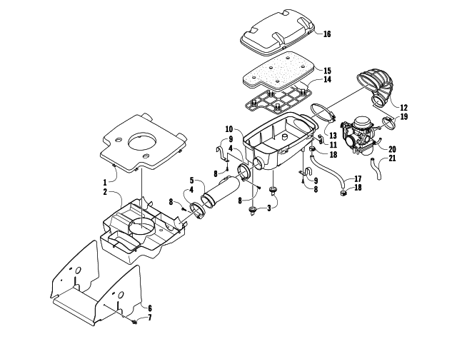 Parts Diagram for Arctic Cat 2008 500 AUTOMATIC TRANSMISSION 4X4 TRV ATV AIR INTAKE ASSEMBLY