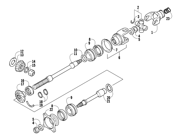 Parts Diagram for Arctic Cat 2008 500 AUTOMATIC TRANSMISSION 4X4 FIS ATV SECONDARY DRIVE ASSEMBLY