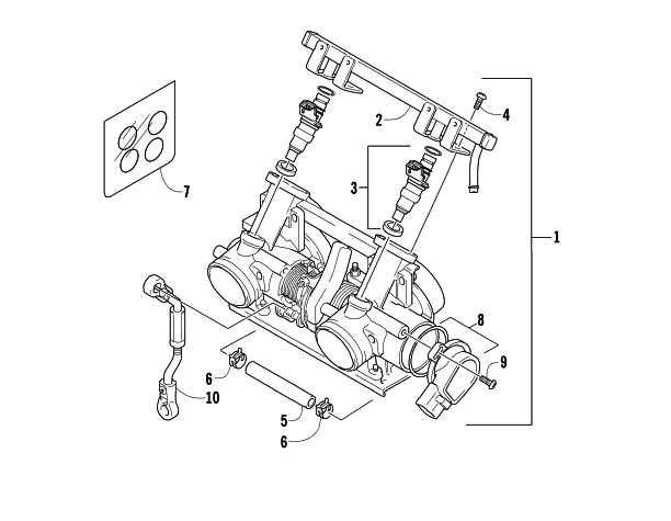 Parts Diagram for Arctic Cat 2010 F6 SNO PRO SNOWMOBILE THROTTLE BODY ASSEMBLY