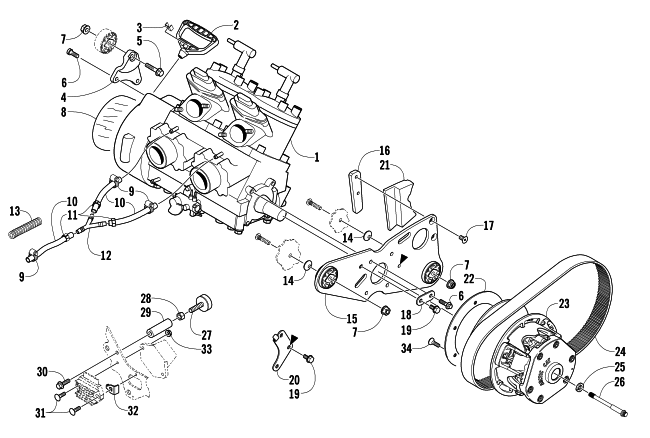Parts Diagram for Arctic Cat 2006 FIRECAT 500 SNO PRO SNOWMOBILE ENGINE AND RELATED PARTS