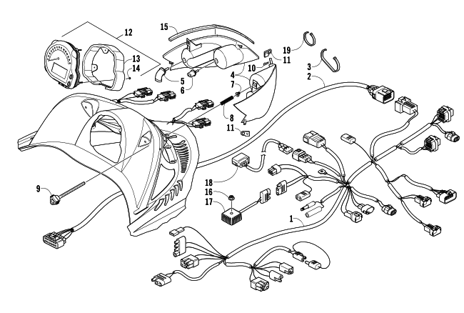 Parts Diagram for Arctic Cat 2006 M6 EFI 141 SNOWMOBILE HEADLIGHT, INSTRUMENTS, AND WIRING ASSEMBLIES