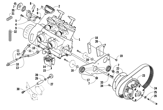 Parts Diagram for Arctic Cat 2006 M7 153 SNOWMOBILE ENGINE AND RELATED PARTS