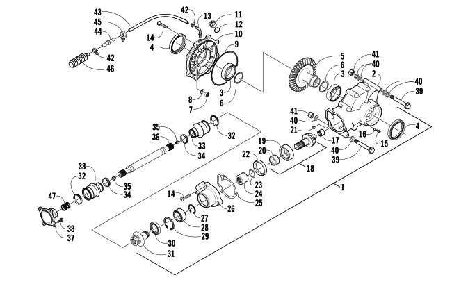 Parts Diagram for Arctic Cat 2006 400 AUTOMATIC TRANSMISSION 4X4 TBX ATV REAR DRIVE GEARCASE ASSEMBLY