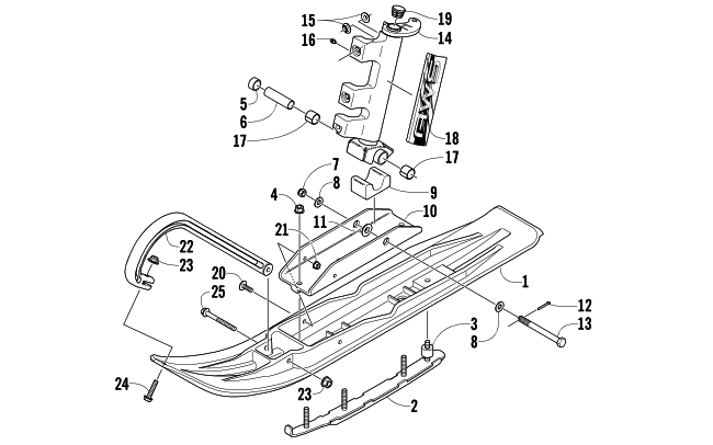 Parts Diagram for Arctic Cat 2006 BEARCAT WIDE TRACK TURBO SNOWMOBILE SKI AND SPINDLE ASSEMBLY