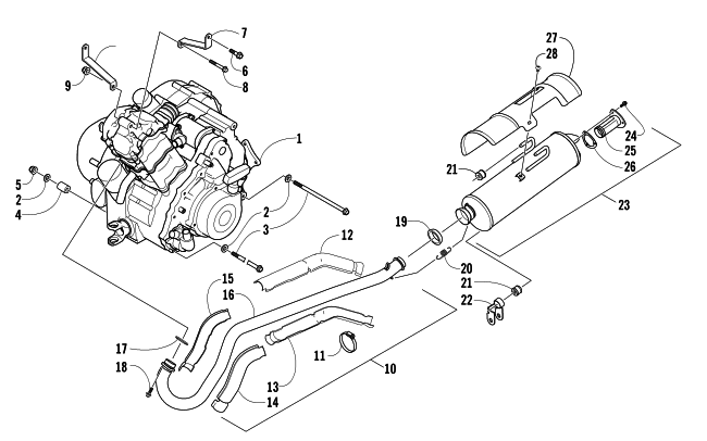 Parts Diagram for Arctic Cat 2006 500 AUTOMATIC TRANSMISSION 4X4 TBX ATV ENGINE AND EXHAUST
