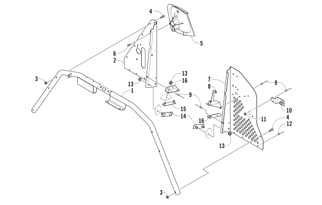 Parts Diagram for Arctic Cat 2007 BEARCAT WIDE TRACK SNOWMOBILE STEERING SUPPORT ASSEMBLY