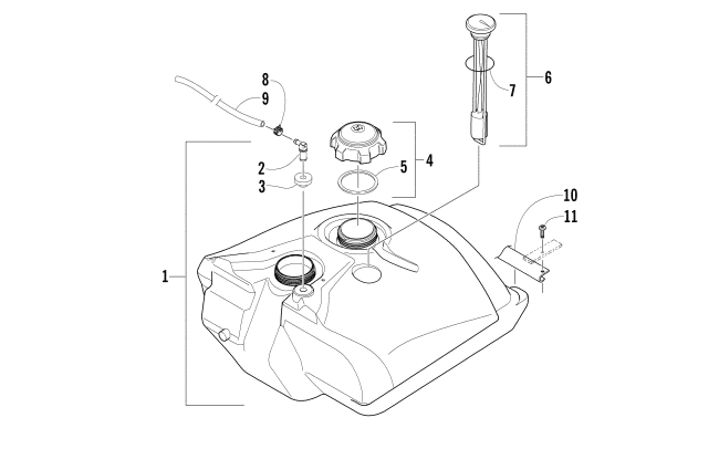 Parts Diagram for Arctic Cat 2008 BEARCAT WIDE TRACK SNOWMOBILE GAS TANK ASSEMBLY