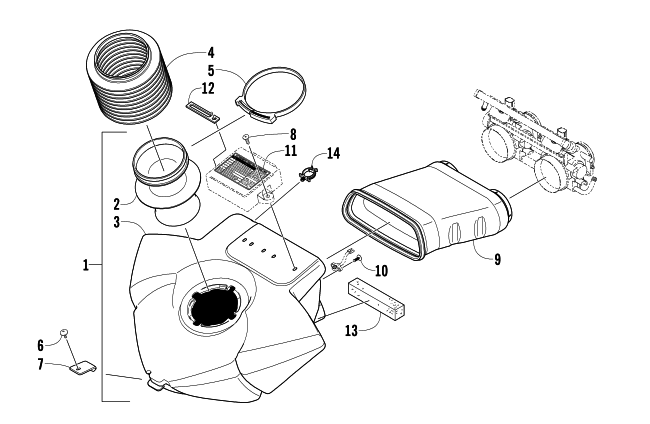 Parts Diagram for Arctic Cat 2006 CROSSFIRE 600 EFI SNOWMOBILE AIR SILENCER ASSEMBLY