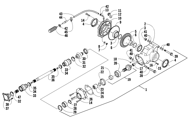 Parts Diagram for Arctic Cat 2006 500 AUTOMATIC TRANSMISSION 4X4 TRV ATV REAR DRIVE GEARCASE ASSEMBLY