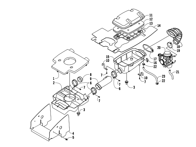 Parts Diagram for Arctic Cat 2007 650 H1 AUTOMATIC TRANSMISSION 4X4 TRV ATV AIR INTAKE ASSEMBLY
