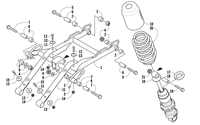Parts Diagram for Arctic Cat 2008 CROSSFIRE 800 EFI SNO PRO SNOWMOBILE REAR SUSPENSION FRONT ARM ASSEMBLY
