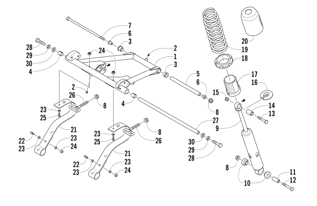 Parts Diagram for Arctic Cat 2006 BEARCAT WIDE TRACK SNOWMOBILE REAR SUSPENSION FRONT ARM ASSEMBLY