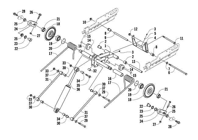 Parts Diagram for Arctic Cat 2006 CROSSFIRE 600 EFI SNO PRO SNOWMOBILE REAR SUSPENSION REAR ARM ASSEMBLY