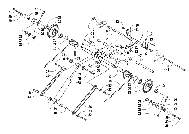 Parts Diagram for Arctic Cat 2006 BEARCAT WIDE TRACK TURBO SNOWMOBILE REAR SUSPENSION REAR ARM ASSEMBLY