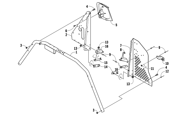Parts Diagram for Arctic Cat 2006 BEARCAT WIDE TRACK TURBO SNOWMOBILE STEERING SUPPORT ASSEMBLY