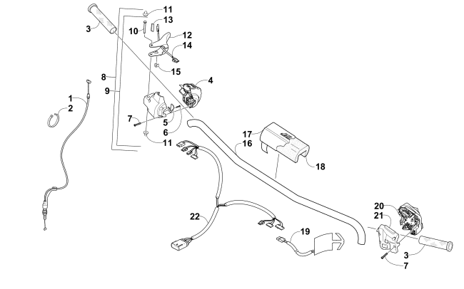 Parts Diagram for Arctic Cat 2006 T660 TURBO ST SNOWMOBILE HANDLEBAR AND CONTROLS ASSEMBLY