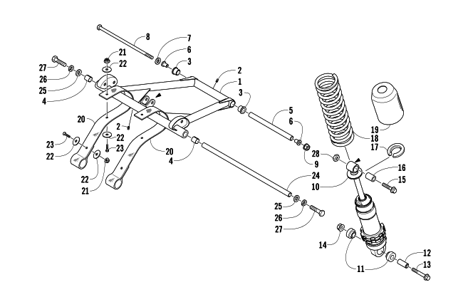 Parts Diagram for Arctic Cat 2006 T660 TURBO ST SNOWMOBILE REAR SUSPENSION FRONT ARM ASSEMBLY