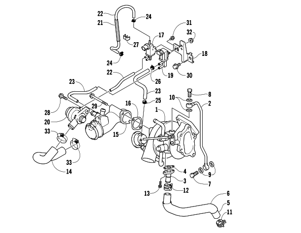 Parts Diagram for Arctic Cat 2006 T660 TURBO TOURING LE SNOWMOBILE TURBOCHARGER ASSEMBLY